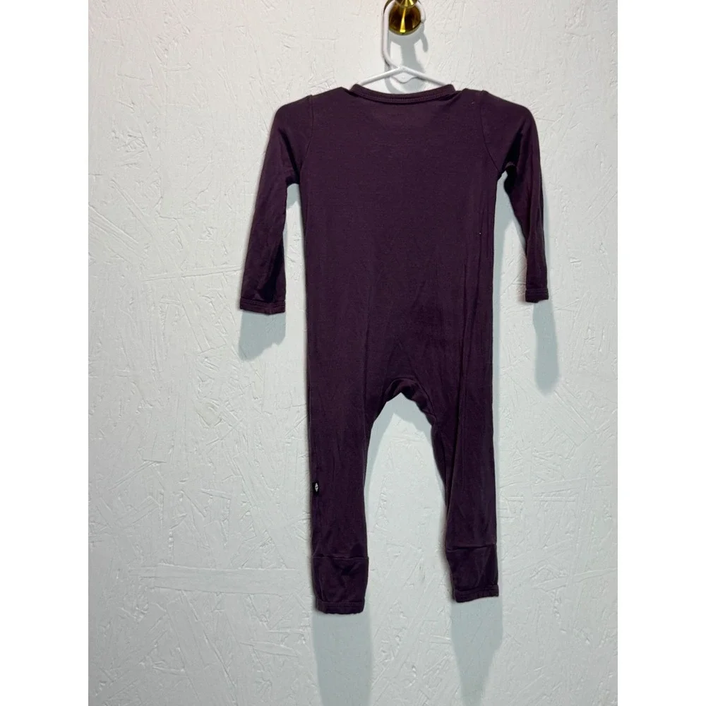 Kyte Baby Bamboo Zippered Romper Eggplant Purple 12-18M Long Sleeve Sleeper